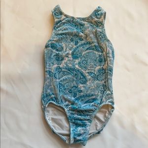 GK girls gymnastic dance blue leotard